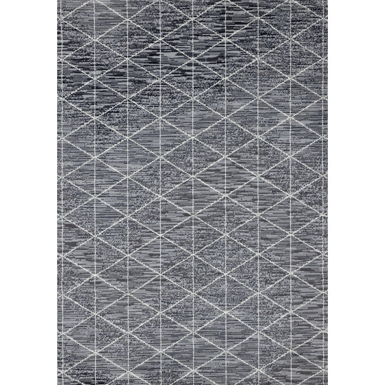 Bratu Geometric Grey/White Rug