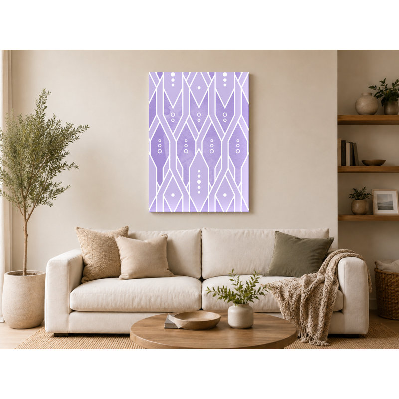 «Mauve», motif géométrique à losanges, 20" W x 30" H