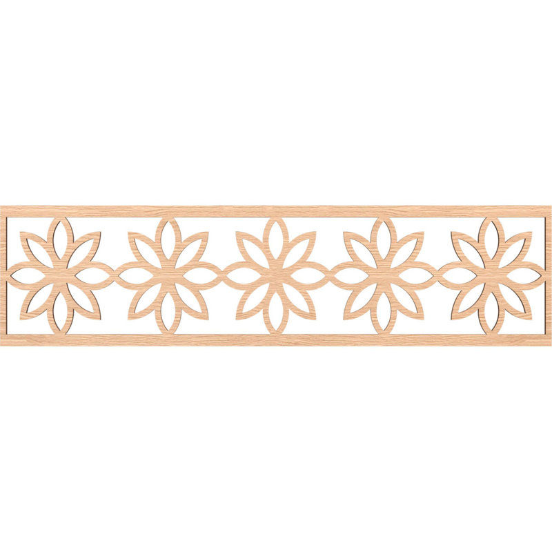 Moulure de marguerite Daisy, H 12 po x l 47 po x P 0,25 po, Chêne rouge