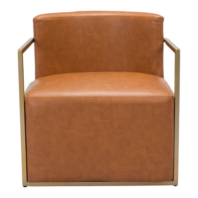  Fauteuil brun en similicuir