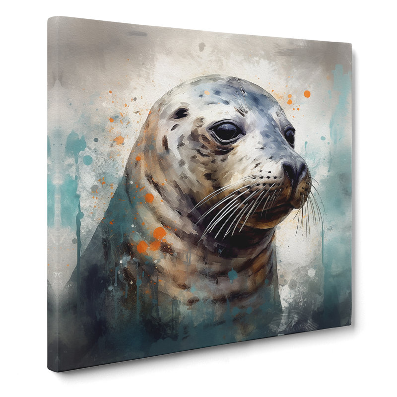 Seal Abstract Art - Wrapped Canvas, 50cm H x 50cm W x 3cm D