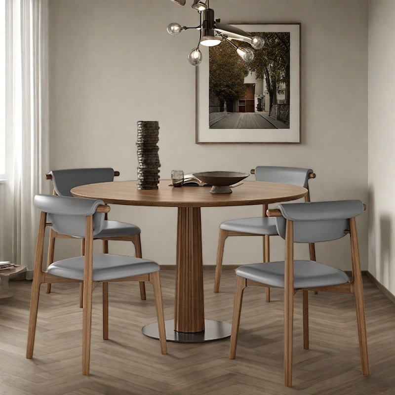 Table et chaise de salle à manger simple et rétro, H 29,5 po x L 47,2 po x l 47,2 po