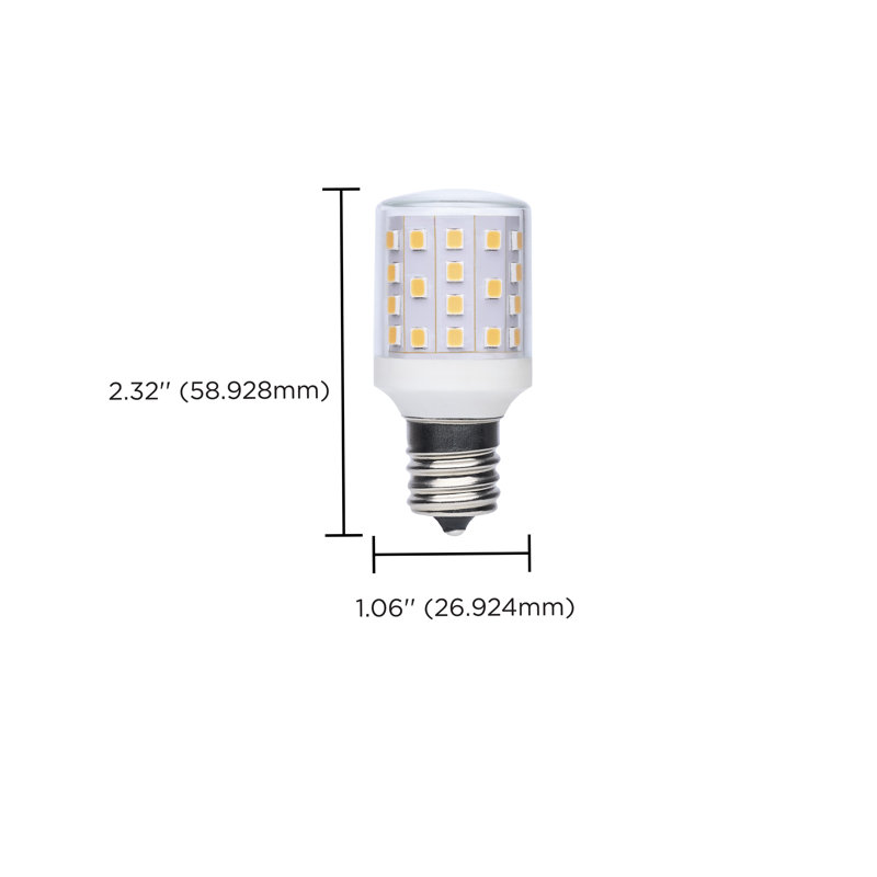 3.5 Watt T14 LED - 3000K CCT - Clear - E17 Base - Dimmable - 120 Volt, 3000 Kelvins