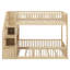 Lit superposé avec escalier de rangement et garde-corps, structure de lit superposé au sol en bois avec support de lattes robustes-129992968