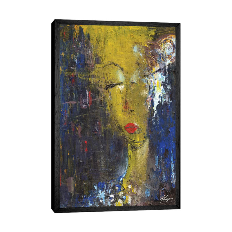 Waiting by Jack Avetisyan - Painting on Canvas, Black Framed, 66.04cm H x 45.72cm W x 3.81cm D