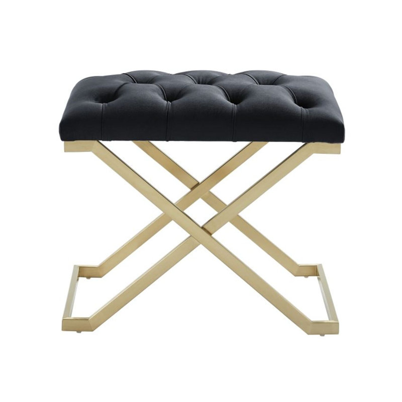 Banc en velours Romano, Black