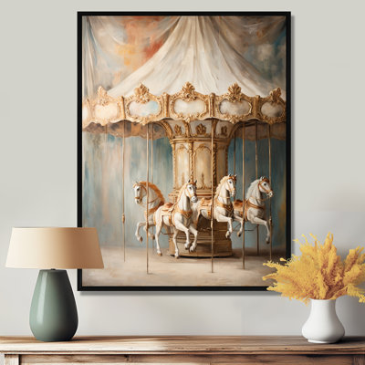 Beige Merry Go Round Carousel - Carousel Wall Art