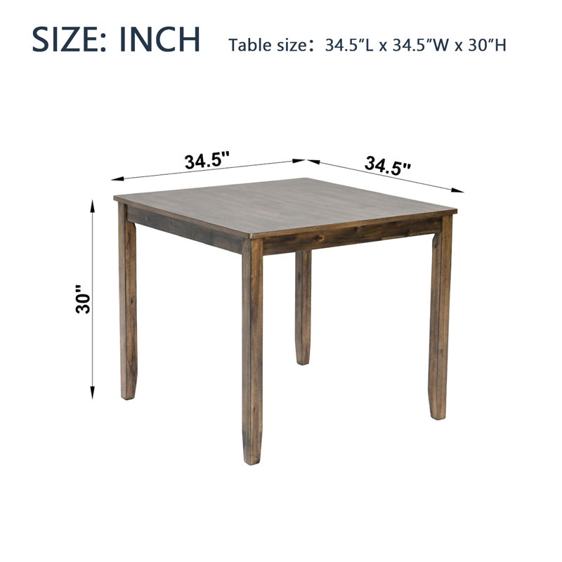 Table de salle à manger élégante pour 4 personnes en noyer