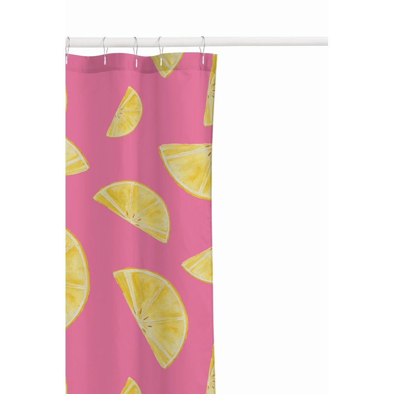 Summer Limes Ultra-Thin Lightweight Shower Curtain, Bubblegum Geometric