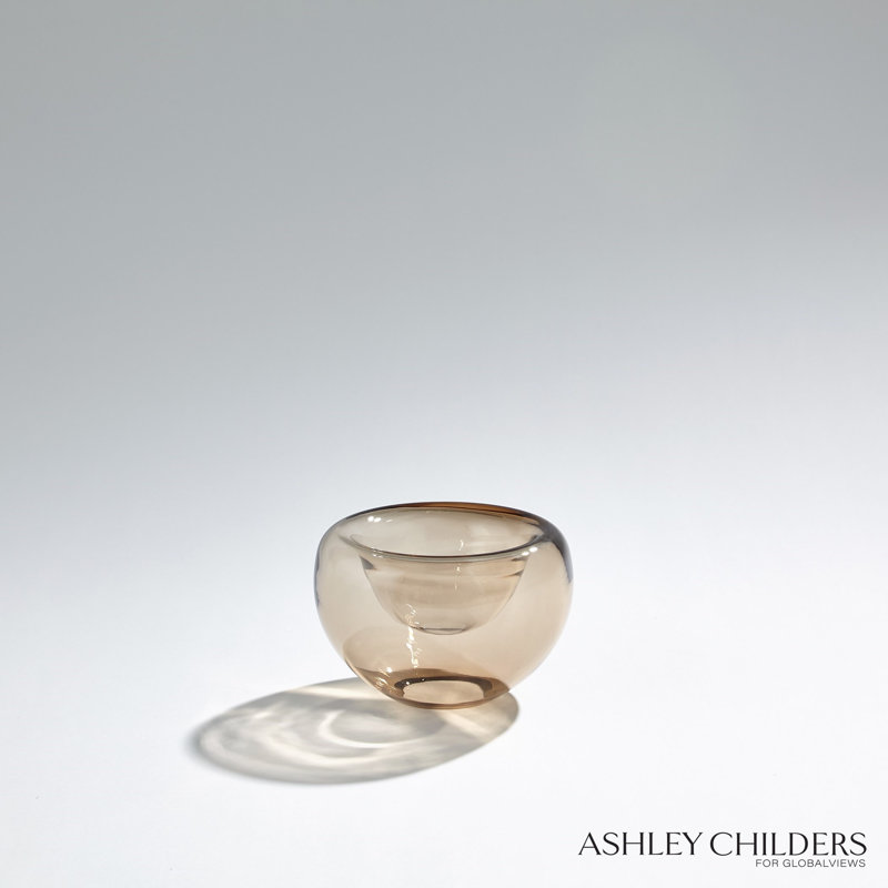 Double Take Bowl-Clear Seeded-Med, 4" H x 6" W x 6" D