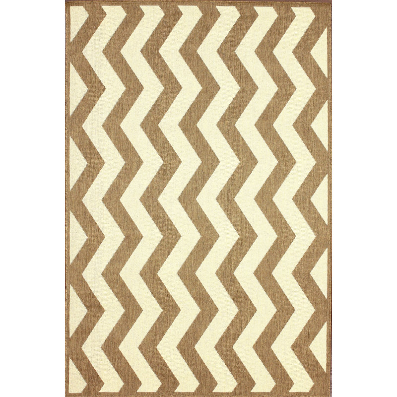 Tapis intérieur/extérieur taupe Paulita, Rectangle 7 pi 10 po x 10 pi 10 po