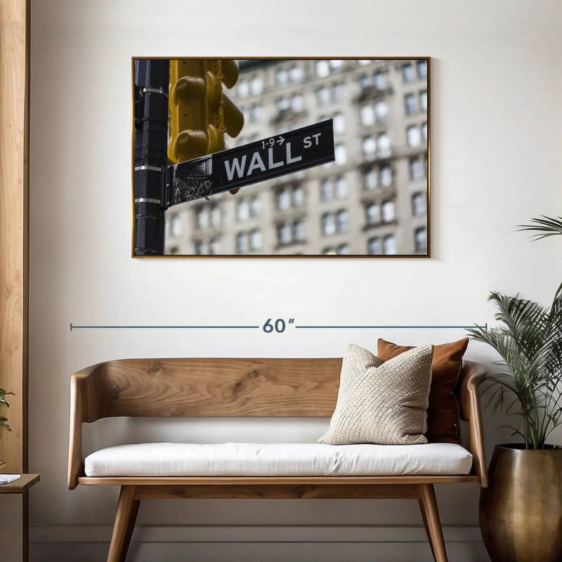 NYC Wall Street, Cadre flottant doré, 43 po x 29 po