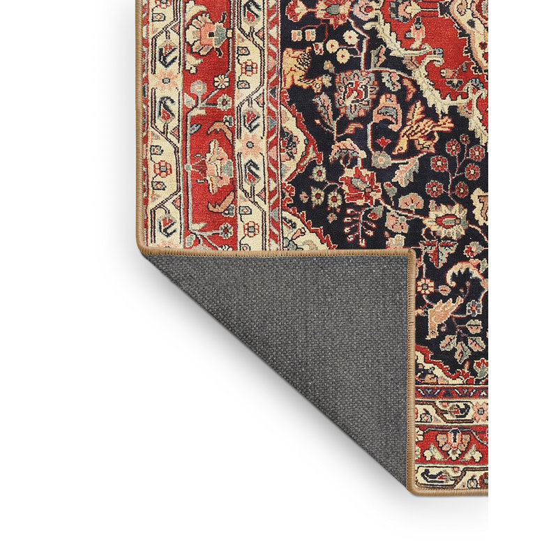 Orange oriental/noir/Tapis décoratif beige abeilles, Rectangle 5 pi x 7 pi