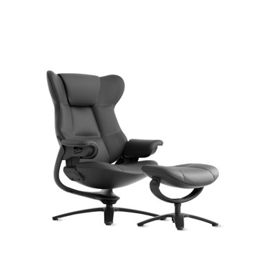 Fauteuil de direction ergonomique en cuir véritable avec repose-pieds assorti, chaise de bureau ergonomique à haut dossier