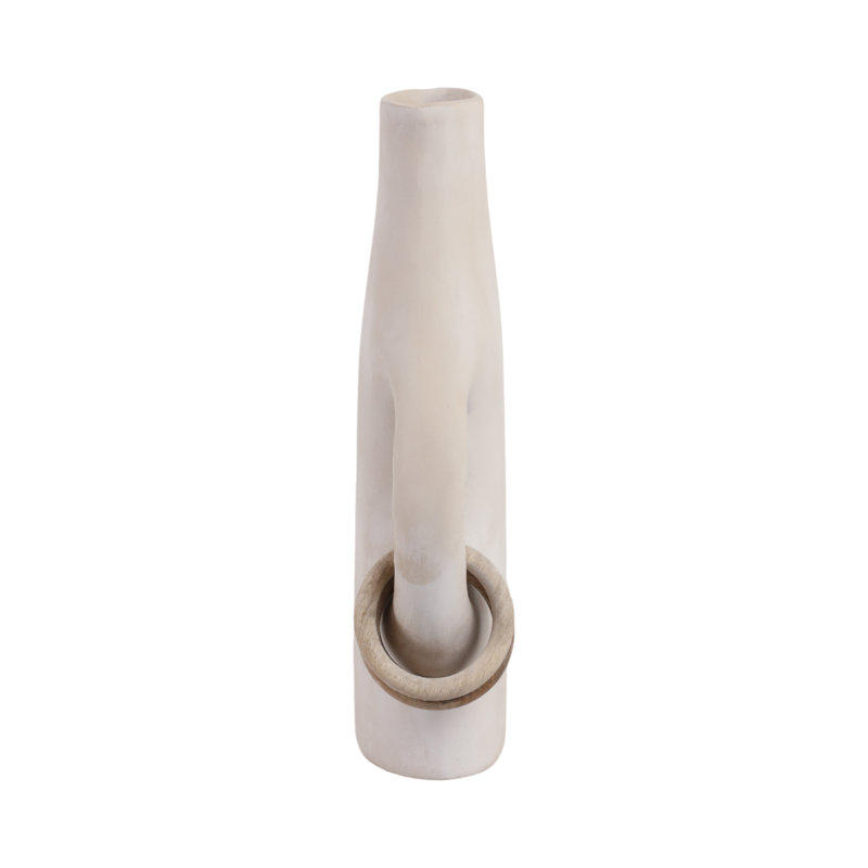 Handmade Clay Table Vase, 15" H x 13" W x 13" D