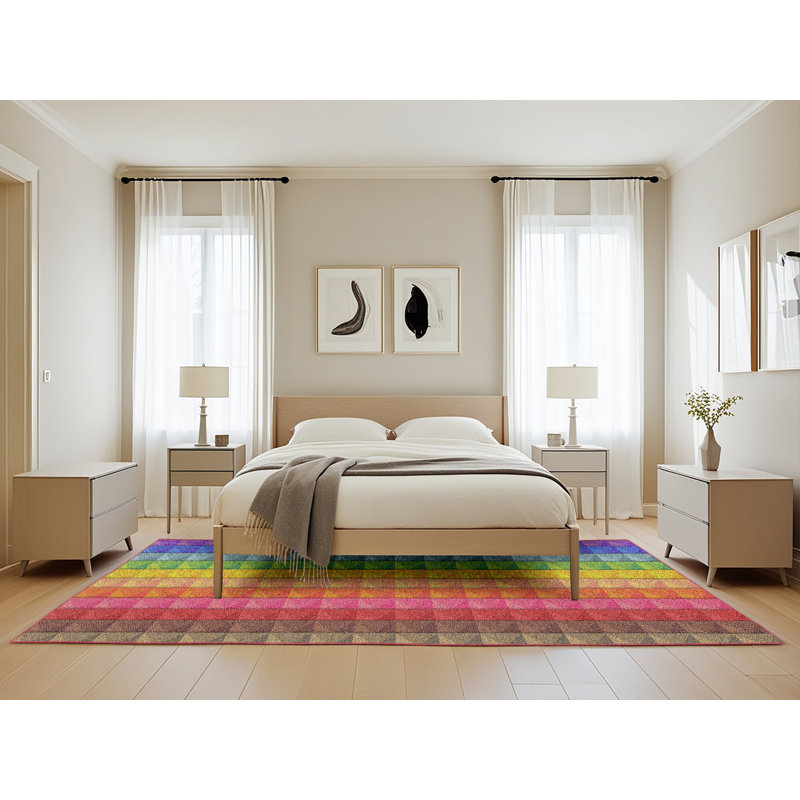 Tapis abstrait rose / rouge / brun, Rectangle 5 pi x 8 pi