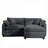 Sofas, L-Shaped 2-Seater with Footrest for Small Spaces, Slate Gray Corduroy | Grey | Corduroy