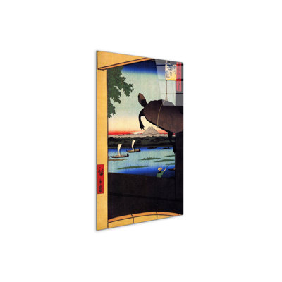 "Mannen Bridge" by Hiroshige Utagawa 53×79.5 cm CrystalArt Acrylic Glass Effect, Lightweight Ready to Hang