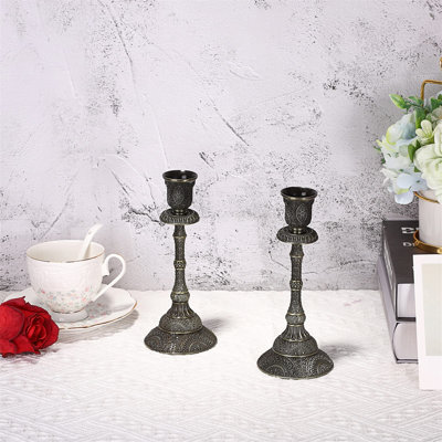 2 Piece Metal Tabletop Candelabra Set