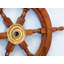 Décoration murale barre de bateau en bois brun et cuivre-22105876