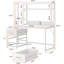 Bureau d'ordinateur blanc 55 po avec rehausse, 2 tiroirs et tablettes ouvertes-1537003644