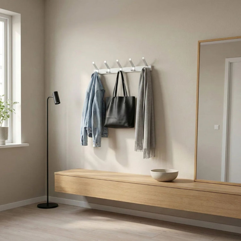 Wallmounted multi hook rack