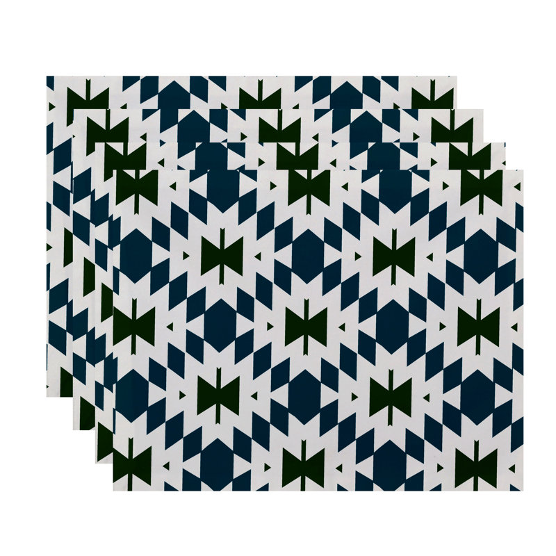 Ensemble de napperons 4 pièces Senoia, Bleu sarcelle