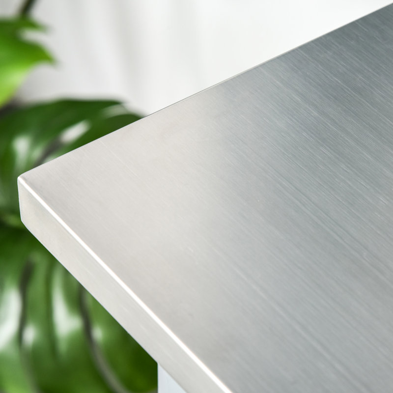 Îlot de cuisine roulant avec rangement, plateau en acier inoxydable, 2 tablettes, tiroirs, gris, pour une organisation efficace