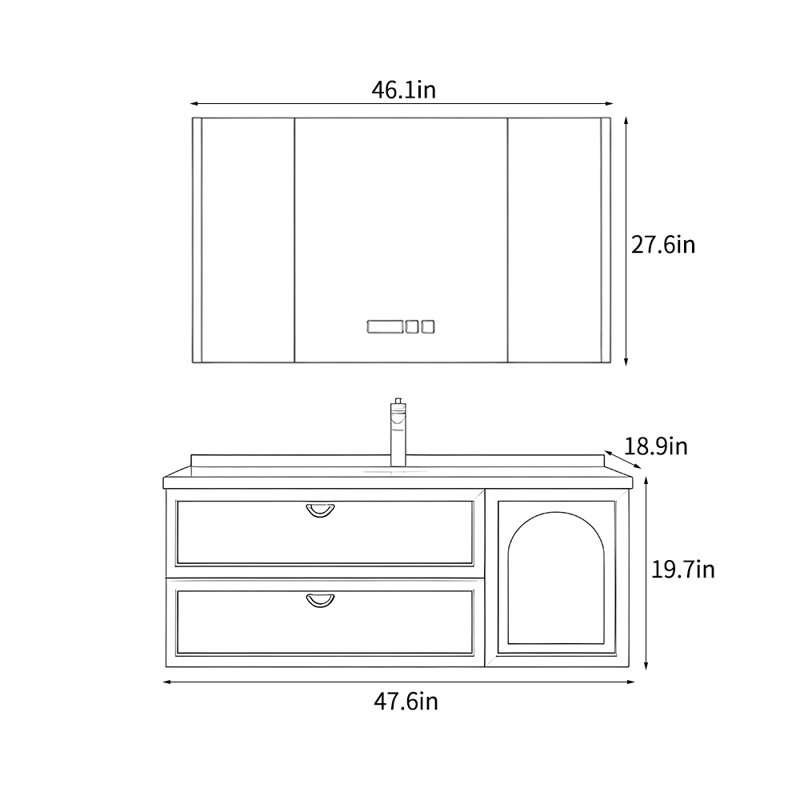 Modern light luxury simple Bathroom cabinet