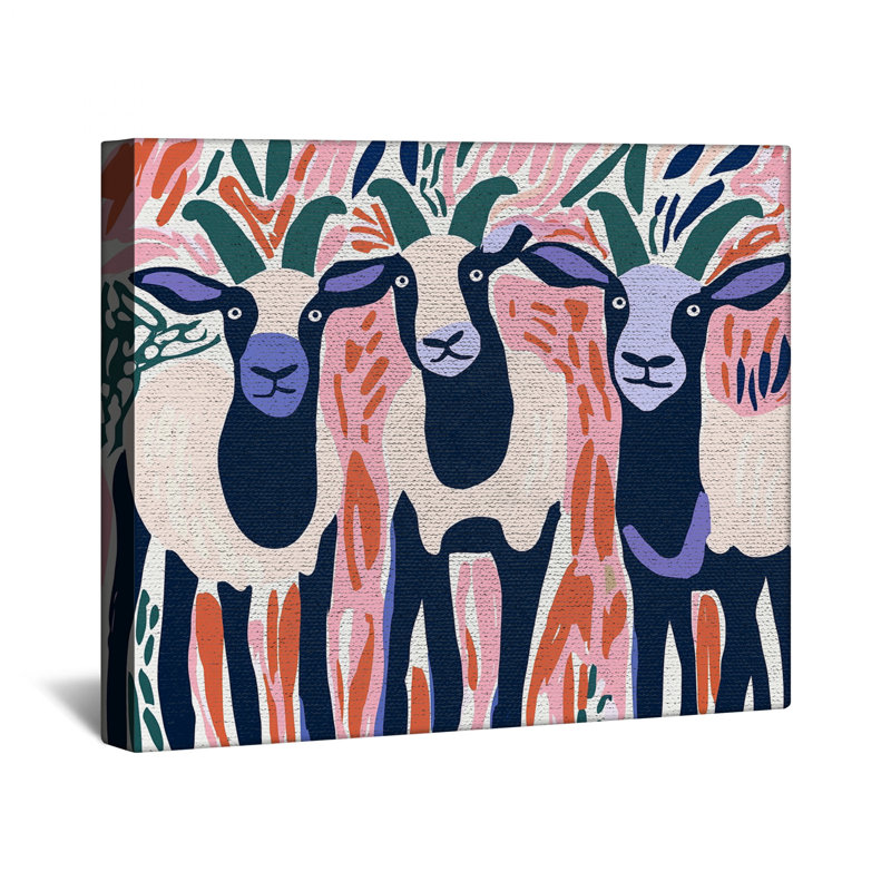 Chèvre sur toile tendue avec châssis - Animaux, décor mural en plusieurs tailles, 20 po x 24 po