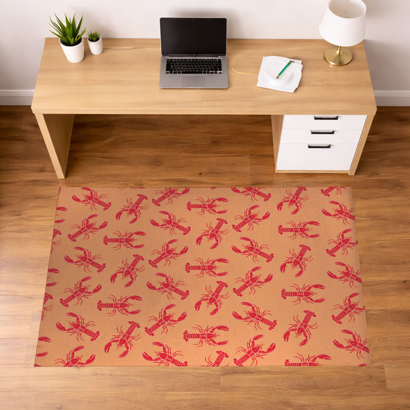 Tapis de bureau léger antidérapant Lobster, L 36 po x P 24 po, Orange