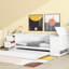 Lit de jour simple blanc avec rangement pour accoudoirs, couchette et charge-1062697028