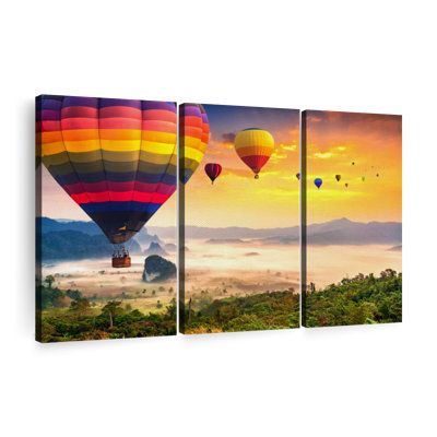 " Hot Air Balloons In The Sky " 3 - Pieces on