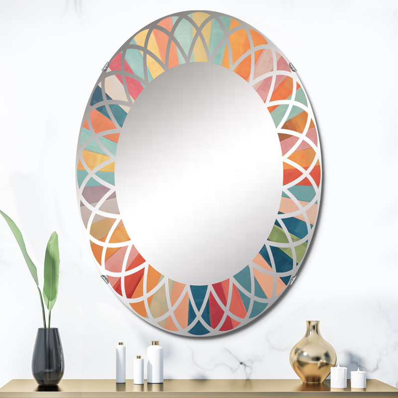 Kourou - Miroir mural Mid-Century ovale, 36 po x 24 po