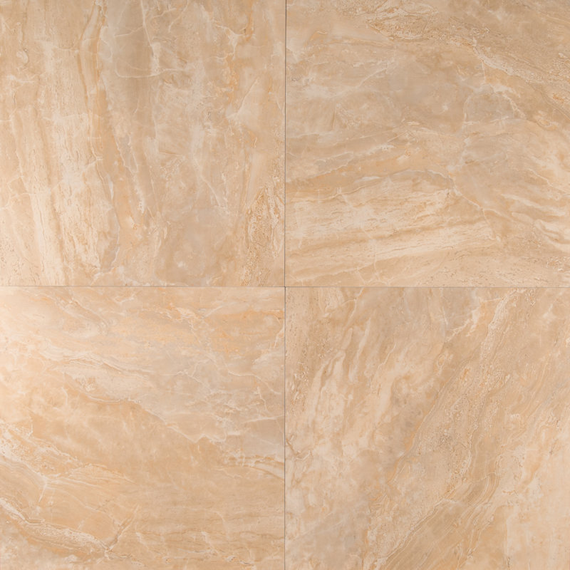 Windsor 24 in. x 24 in. Matte Porcelain Stone Look Floor and Wall Tile, Sienna