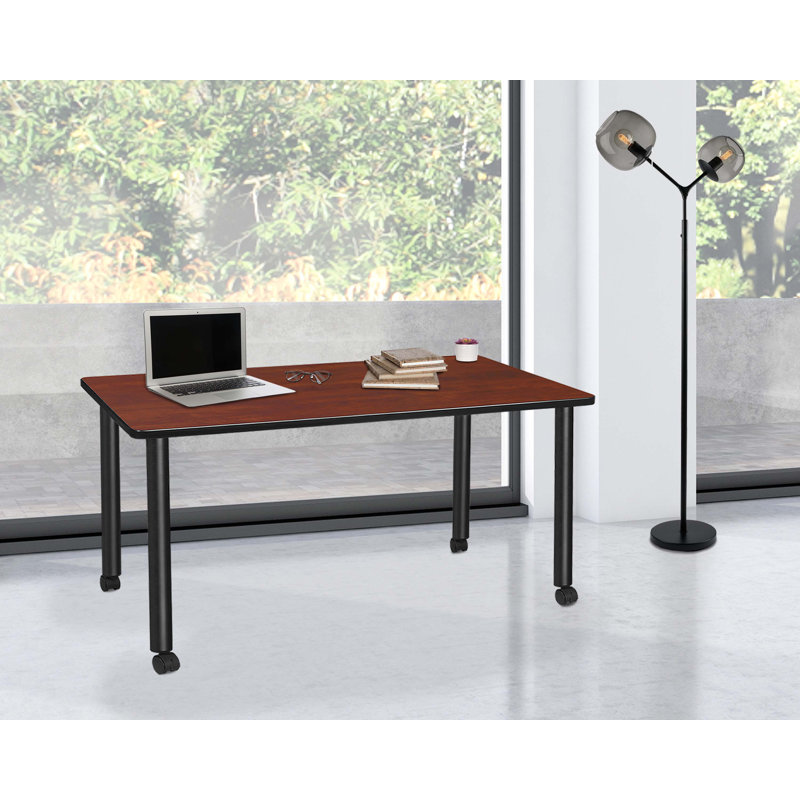 Bureau mobile Regency Kee, Cerise / noir, H 29 po x l 66 po x P 24 po