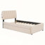 Lit plateforme tapissier simple avec lit gigogne Teddy, confortable et élégant pour les chambres modernes-1166727133