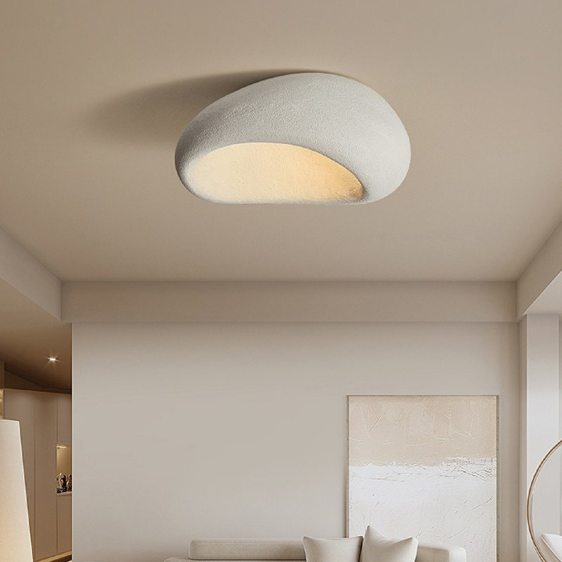 Plafonnier Bell en résine Wabi Sabi, Blanc, H 8 po x l 15,75 po x P 11 po