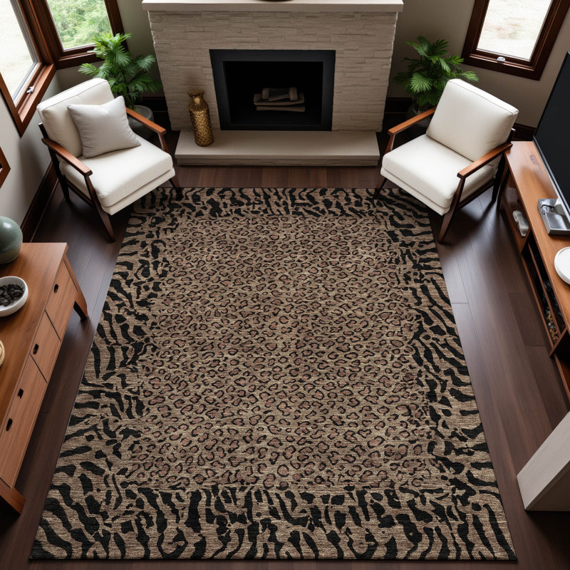 Premium Machine Washable Alvey AMF1230 Animal Skin Rug, Rectangle 5' x 7'6"