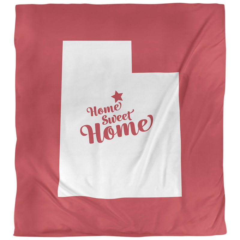 Housse de couette réversible simple Home Sweet Provo, Housse de couette pour grand lit, Rouge, Microfibre