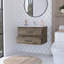 Dark Brown And White Bathroom Vanity With Two Broad Storage Drawers For Wall Mounted Chest 2