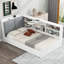 Lit plateforme en bois avec tête de lit avec rangement, tablettes et 2 tiroirs-111599541