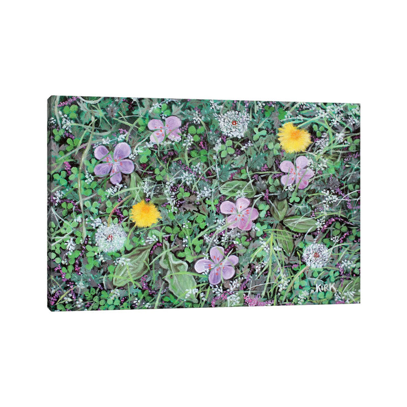 Dandelions And Clover by Jerry Lee Kirk - Wrapped Canvas Gallery-Wrapped Canvas Giclée