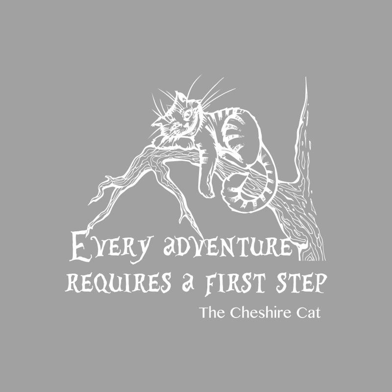 Décalcomanie murale Bartee Cheshire Cat Alice in Wonderland, Blanc