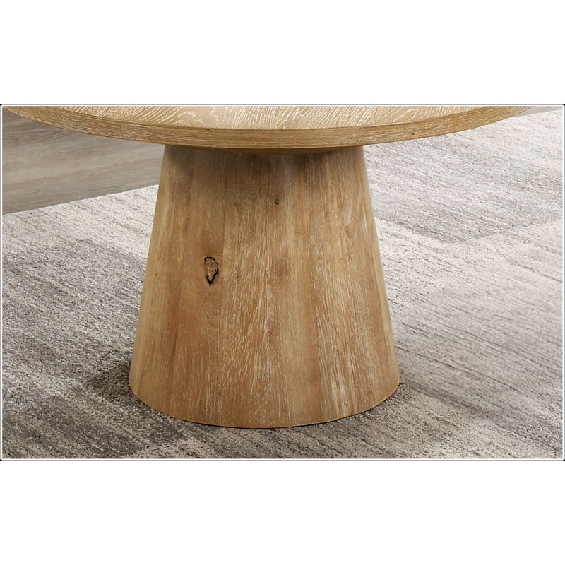 Table basse ronde de style contemporain avec piédestal en forme de cône, durable et élégante pour les espaces de vie modernes