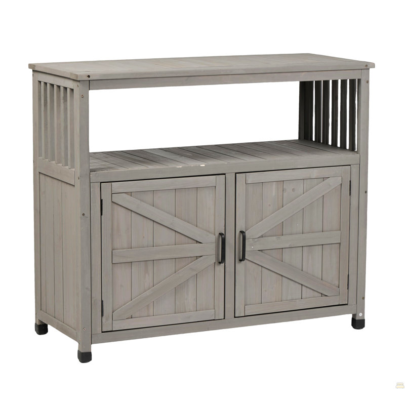 Ensemble de table de bar en bois avec rangement et buffet