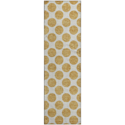 Premium Machine Washable Prisco Gold Rug