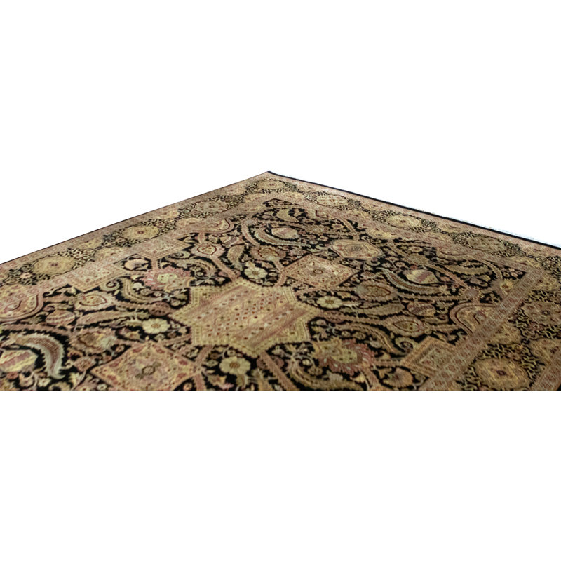 Hand Knotted Wool Oriental Area Rug in Black