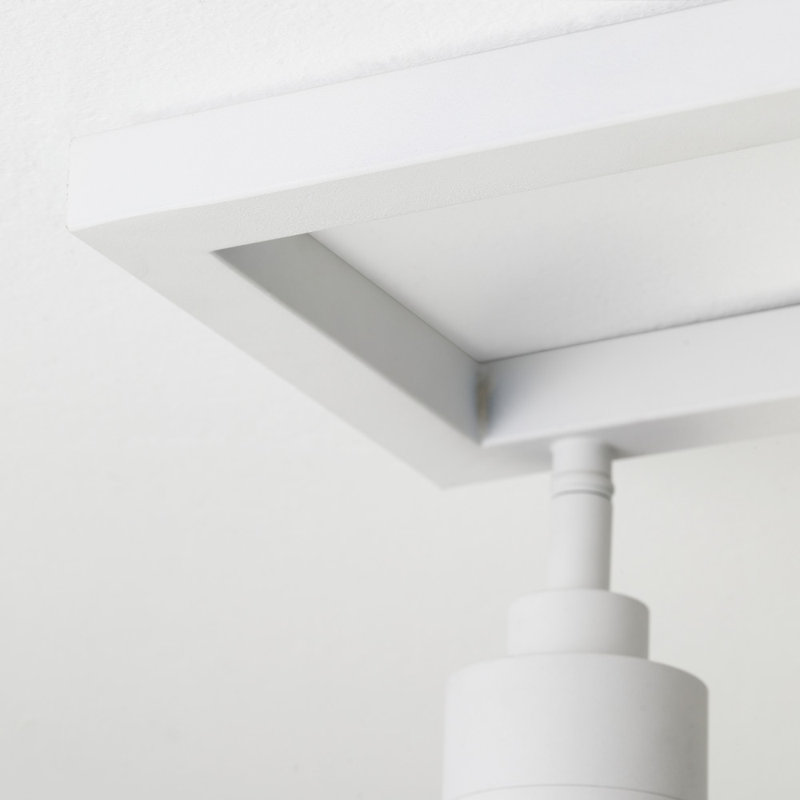 Shura 25'' Modern LED Square Track Light with Rotating Heads in Matte White