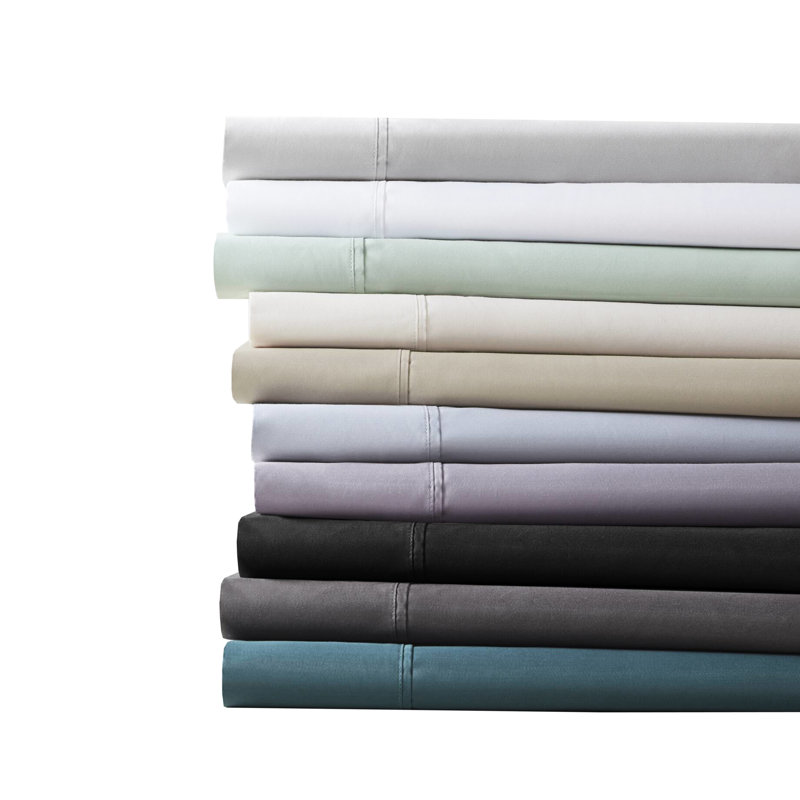 Draps à densité de tissage 600 fils pour grand lit - mélange de coton, confortable, absorbant, absorbant les draps facile à nettoyer, tout élastique ajusté